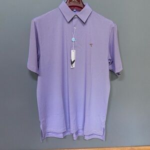 GENTEAL Men’s Pinstripe Polo Shirt Plum NWT